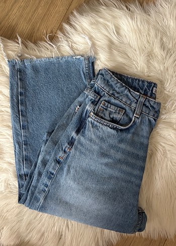 Zara Kadın Mavi Denim Kot Pantolon