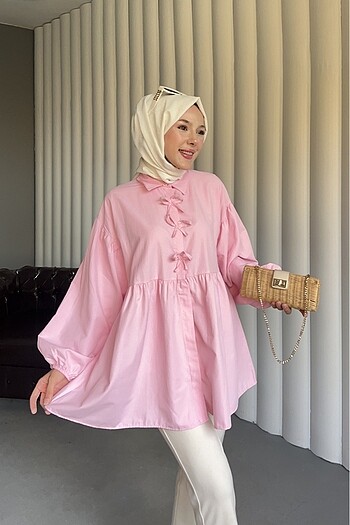 Balon Kol Fiyonklu Tunik