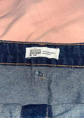 Zara Düğmeli Koyu Mavi Denim Mini Etek
