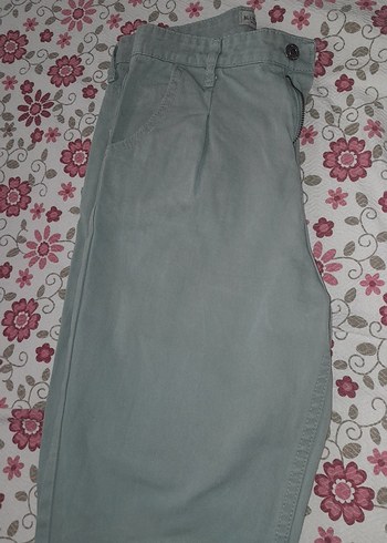 Diğer Gri Düğmeli Kadın Midi Kot Pantolon