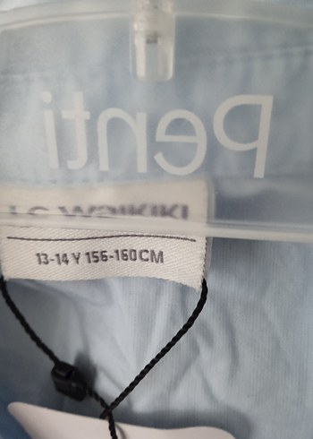 Düğmeli Mavi Keten Kadın Gömlek - Görsel 3