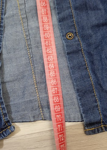 Düğmeli Mavi Denim Kadın Gömlek - Görsel 4