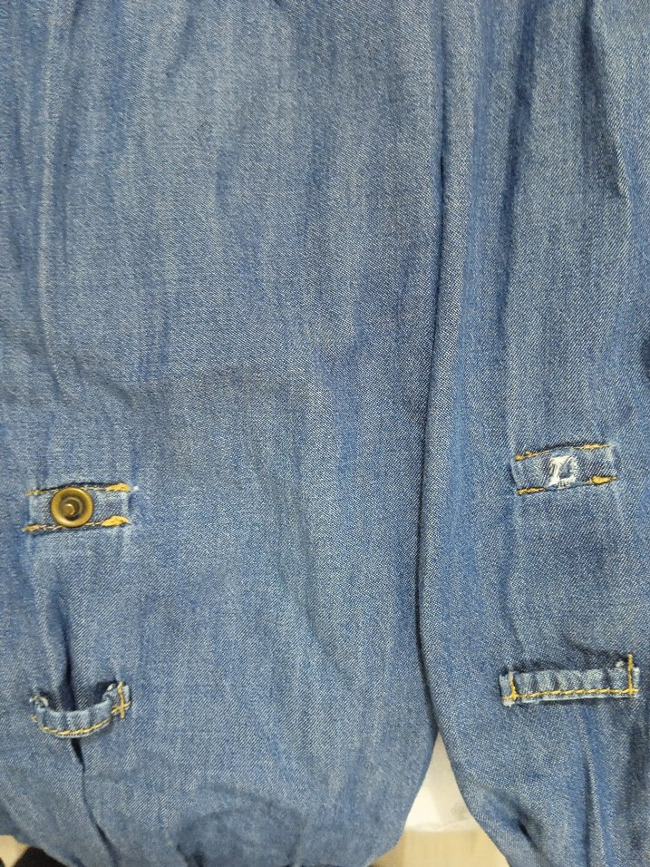 Düğmeli Mavi Denim Kadın Gömlek - Görsel 5