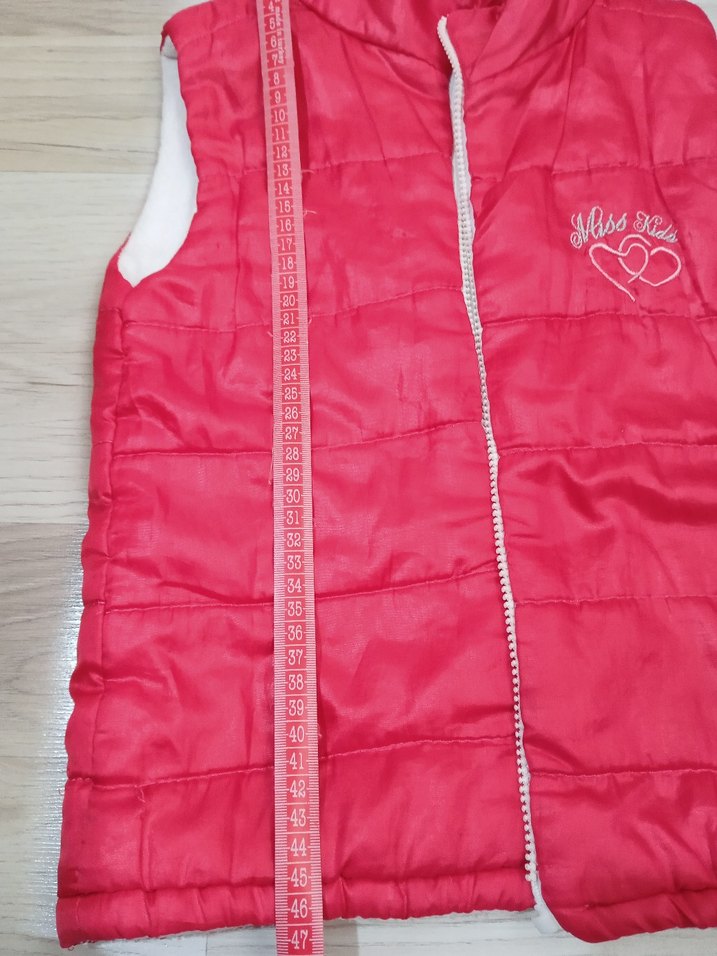 Kız Çocuk Pembe Düğmeli Yelek not. fermuar arızalı - Görsel 4