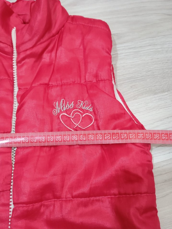 Kız Çocuk Pembe Düğmeli Yelek not. fermuar arızalı - Görsel 3