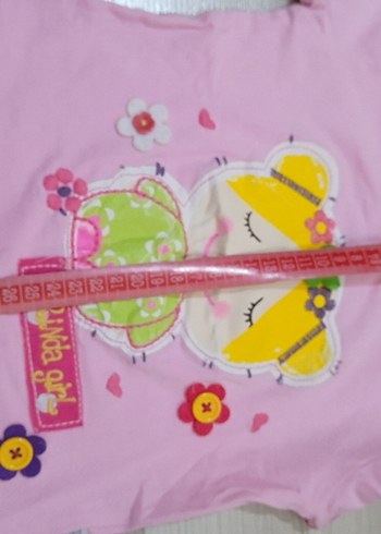 Kız Çocuk Pembe Baskılı Kısa Kollu Tişört - Görsel 4