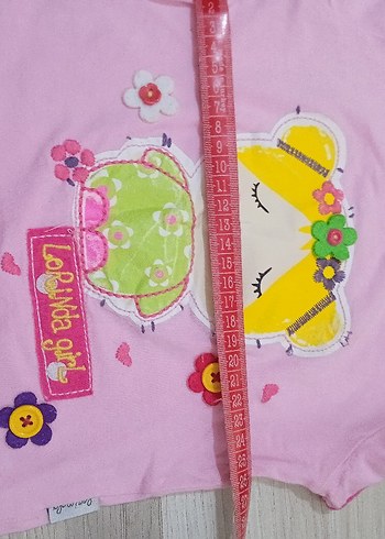 Kız Çocuk Pembe Baskılı Kısa Kollu Tişört - Görsel 5