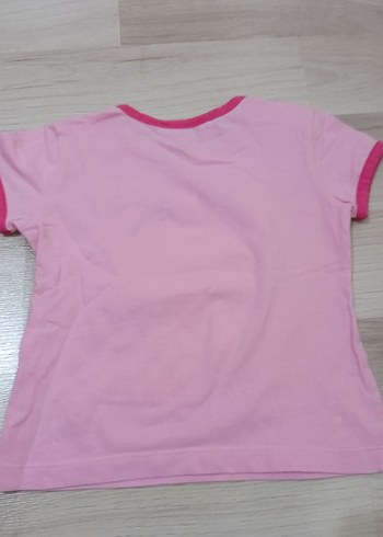 Kız Çocuk Pembe Baskılı Kısa Kollu Tişört - Görsel 2