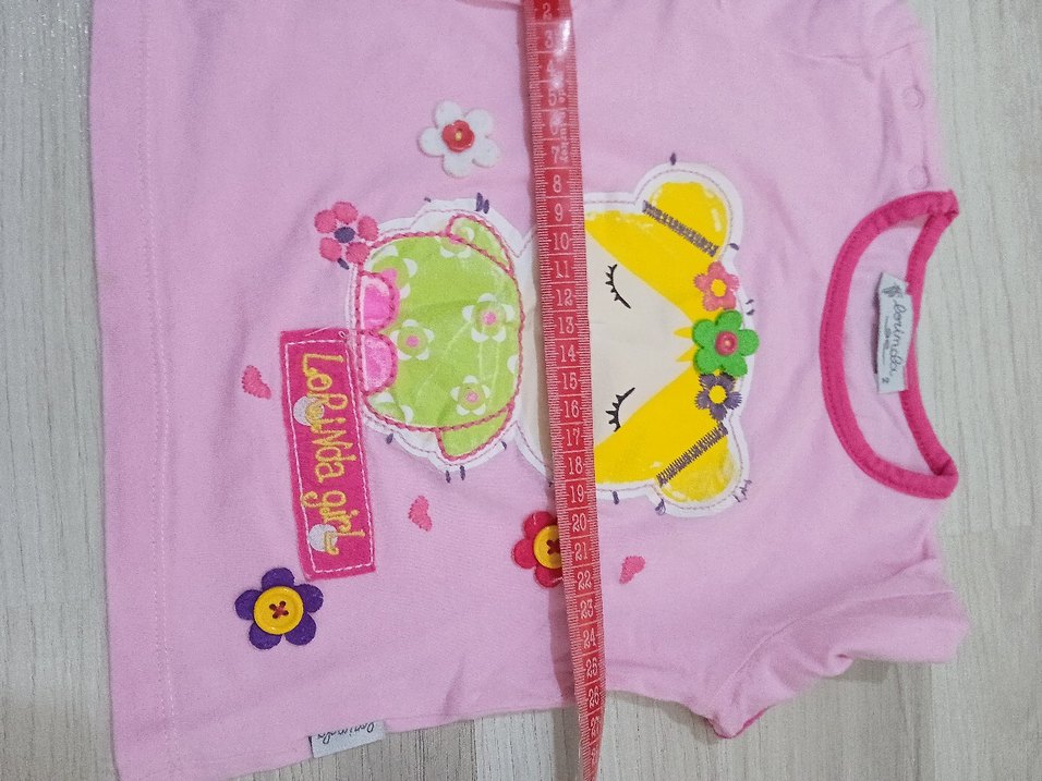 Kız Çocuk Pembe Baskılı Kısa Kollu Tişört - Görsel 5