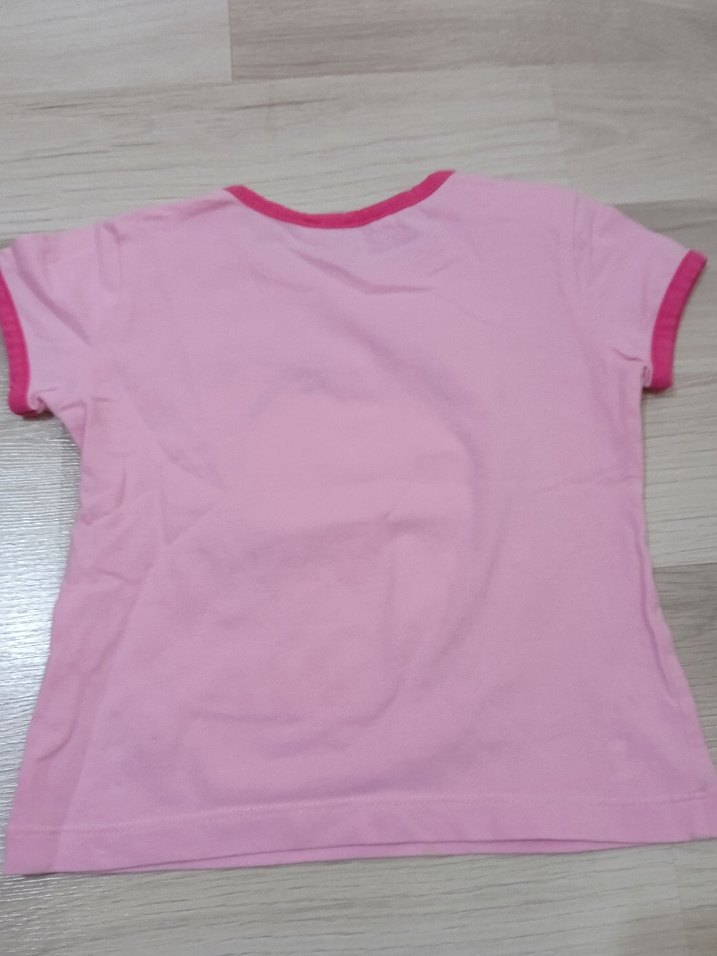 Kız Çocuk Pembe Baskılı Kısa Kollu Tişört - Görsel 2