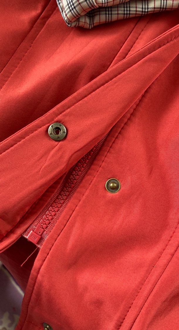 Koyu Kırmızı Vintage Yağmurluk - Görsel 5