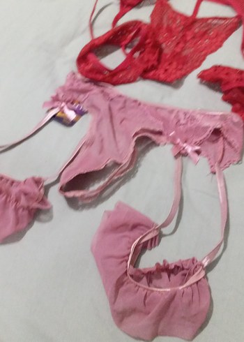 l Beden pembe Renk Pembe Mini Sütyen Takımı