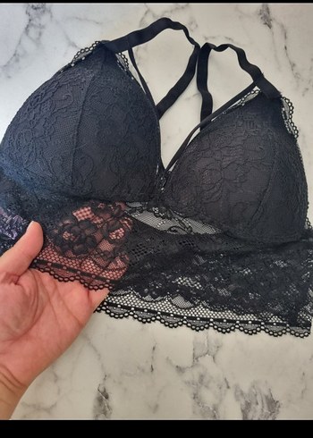 Siyah Dantel Midi Goth Bralet
