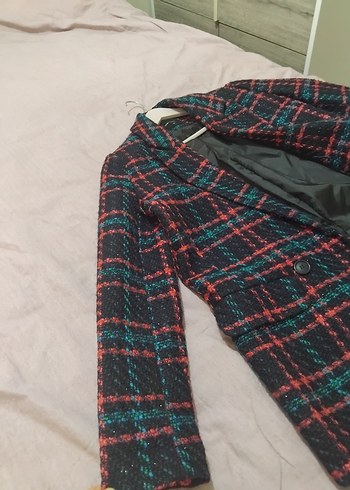 Düğmeli Çok Renkli Midi Kadın Blazer 34 beden ama 36 da giyer - Görsel 7