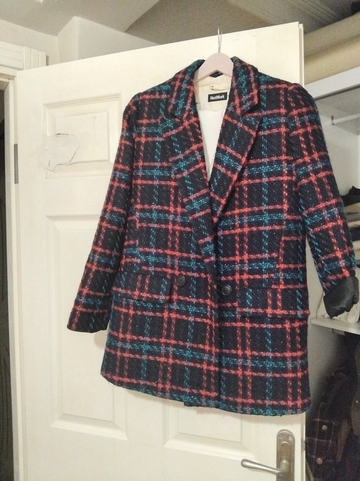 Düğmeli Çok Renkli Midi Kadın Blazer 34 beden ama 36 da giyer - Görsel 2