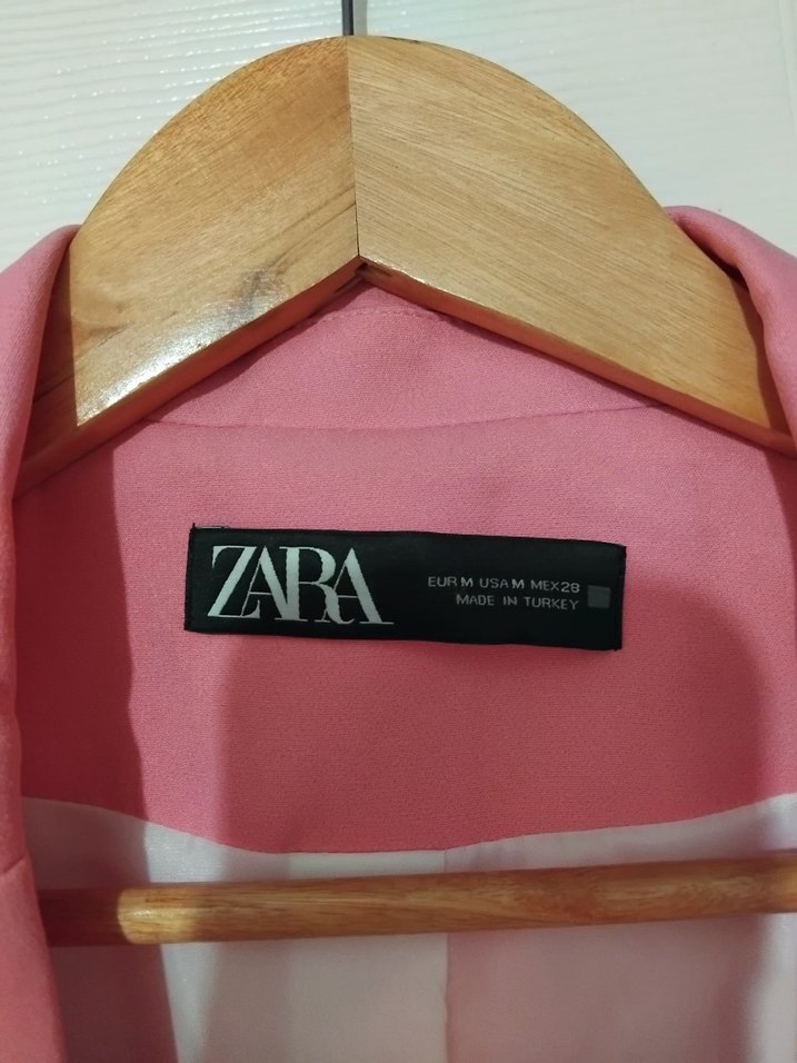 Pembe  Zara Kadın Düğmeli Blazer - Görsel 2