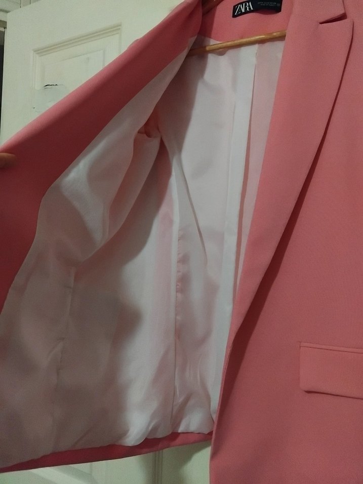 Pembe  Zara Kadın Düğmeli Blazer - Görsel 5