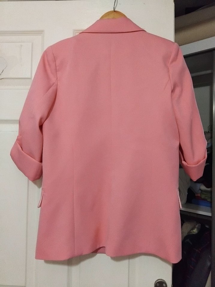 Pembe  Zara Kadın Düğmeli Blazer - Görsel 4