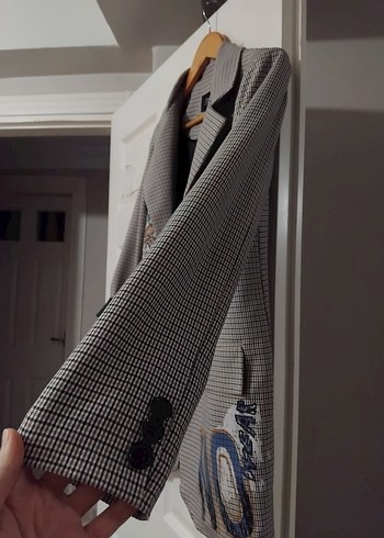 Düğmeli, Baskılı  Blazer - Görsel 5