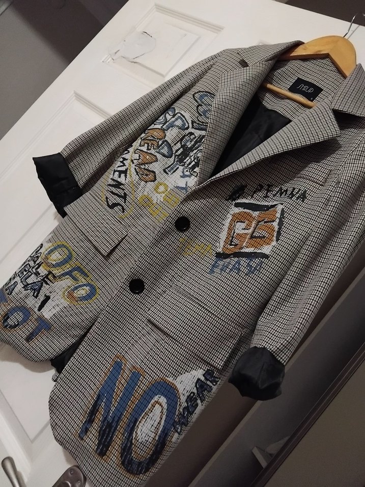 Düğmeli, Baskılı  Blazer - Görsel 2