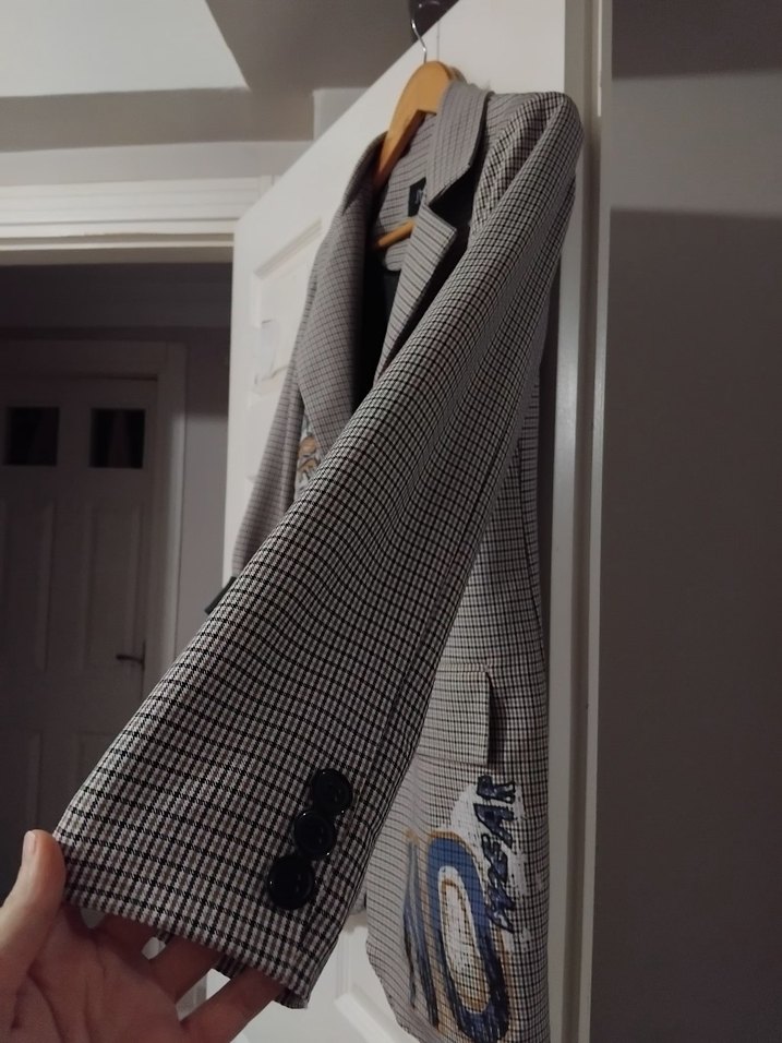 Düğmeli, Baskılı  Blazer - Görsel 5