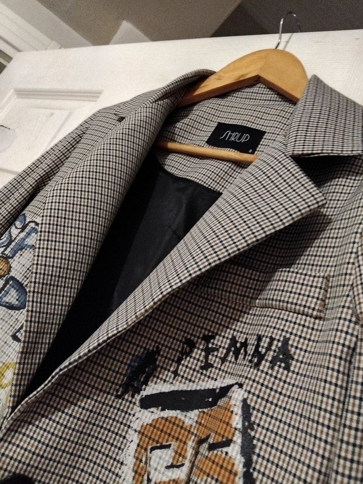 Düğmeli, Baskılı  Blazer - Görsel 4