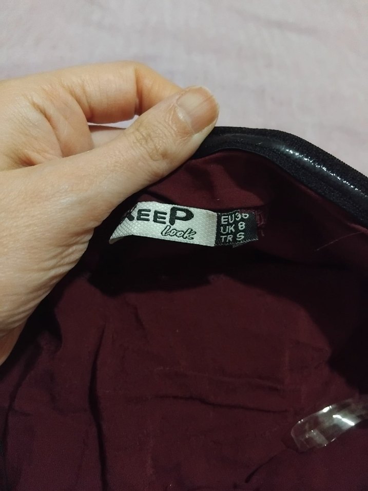 Bordo Straplez Uzun Kadın Elbise - Görsel 2