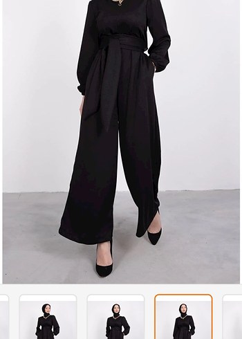 Siyah Uzun Kadın Tulum - Görsel 4