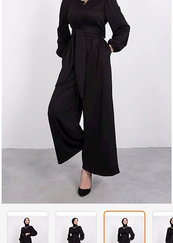 Siyah Uzun Kadın Tulum - Görsel 3