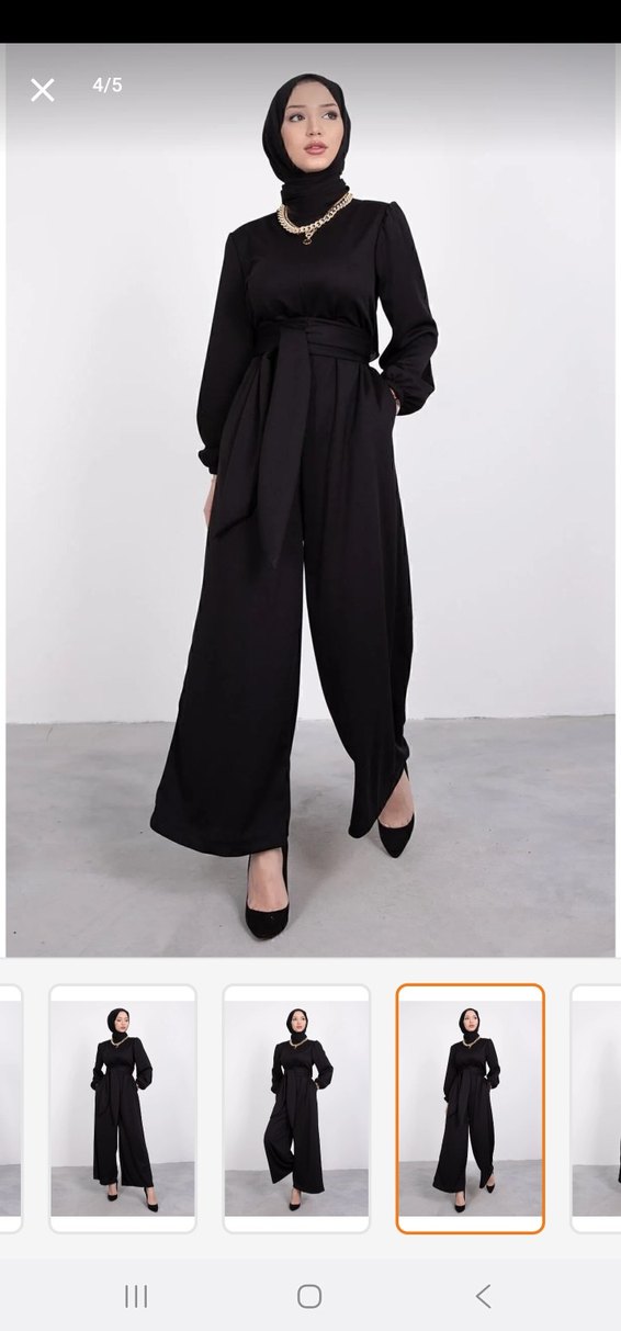 Siyah Uzun Kadın Tulum - Görsel 4