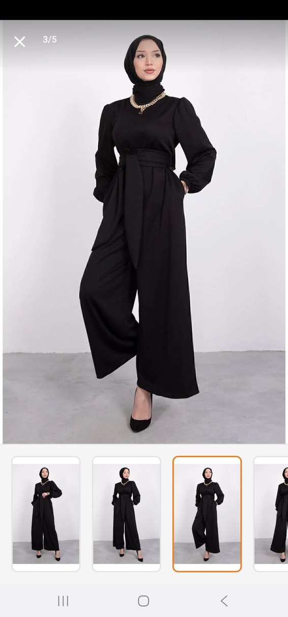 Siyah Uzun Kadın Tulum - Görsel 3