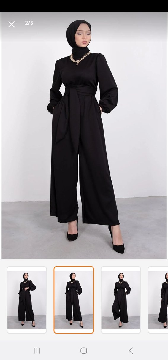 Siyah Uzun Kadın Tulum - Görsel 2