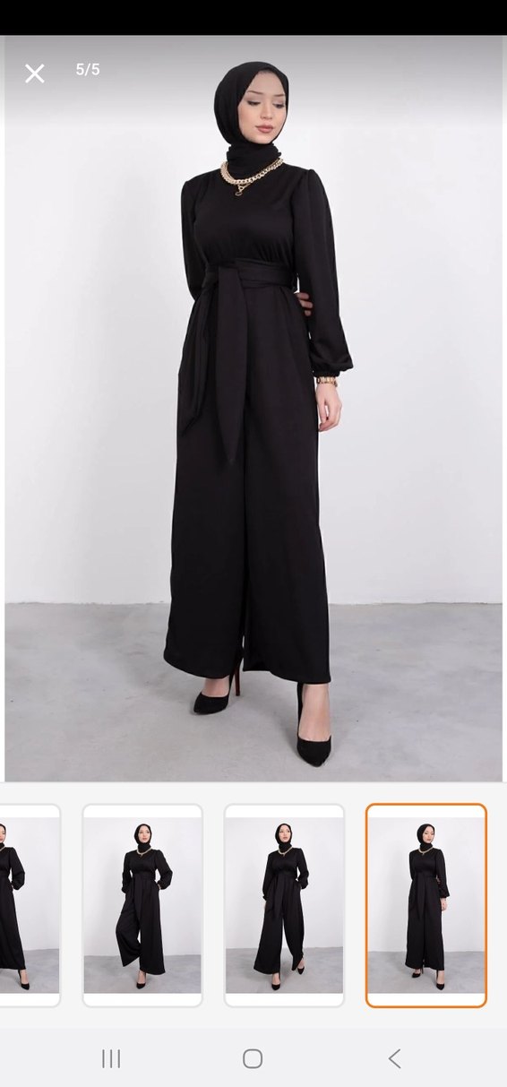 Siyah Uzun Kadın Tulum - Görsel 5