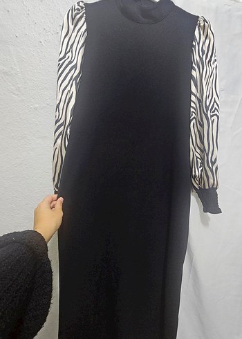 Zebra Desenli Bel Kuşaklı Elbise. - Görsel 5