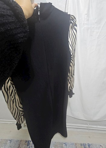 Zebra Desenli Bel Kuşaklı Elbise. - Görsel 7