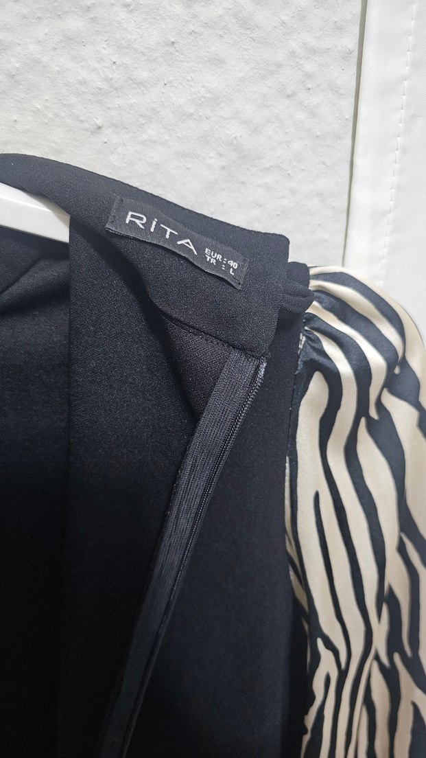 Zebra Desenli Bel Kuşaklı Elbise. - Görsel 2