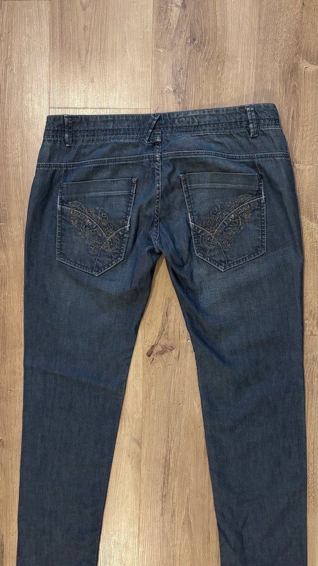 Orijinal Gas Vintage Kadın Lacivert Regular Fit Denim Pantolon - Görsel 5