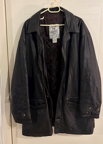 İtalyan Deri Vintage Düğmeli Siyah Deri Erkek Kaban - Görsel 2