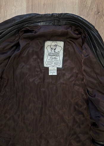 İtalyan Deri Vintage Düğmeli Siyah Deri Erkek Kaban - Görsel 6