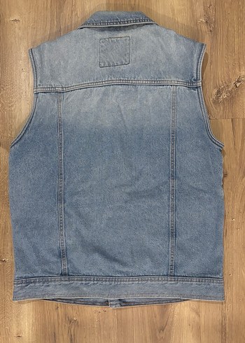 Pull&Bear  Kolsuz Mavi Denim Ceket - Görsel 4
