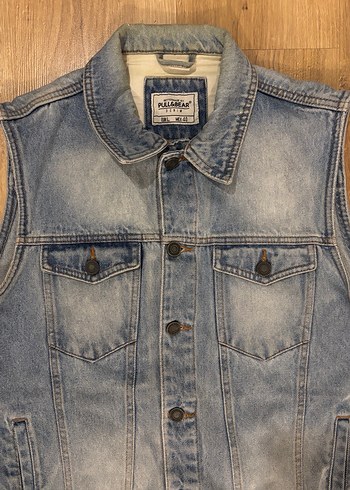 Pull&Bear  Kolsuz Mavi Denim Ceket - Görsel 2