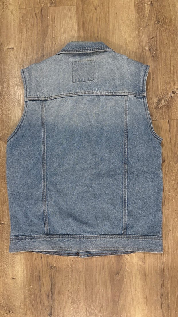 Pull&Bear  Kolsuz Mavi Denim Ceket - Görsel 4