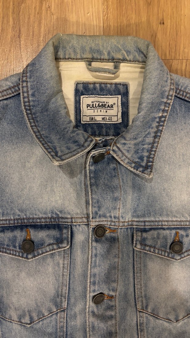 Pull&Bear  Kolsuz Mavi Denim Ceket - Görsel 3
