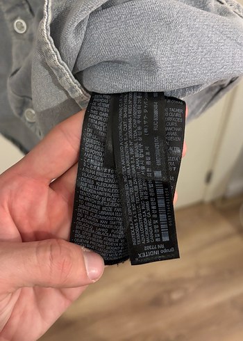 Zara Gri Denim Düğmeli Erkek Gömlek - Görsel 4