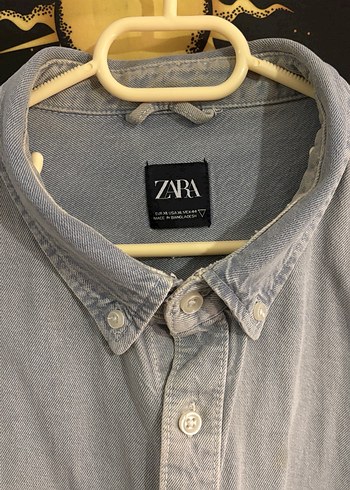 Zara Gri Denim Düğmeli Erkek Gömlek - Görsel 3