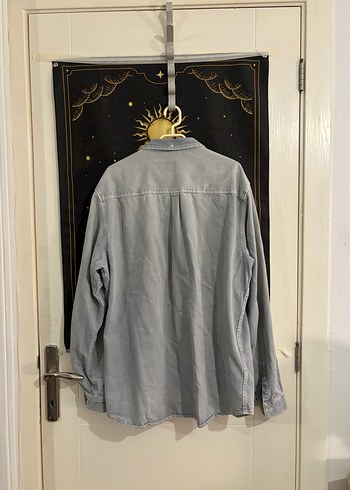 Zara Gri Denim Düğmeli Erkek Gömlek - Görsel 5