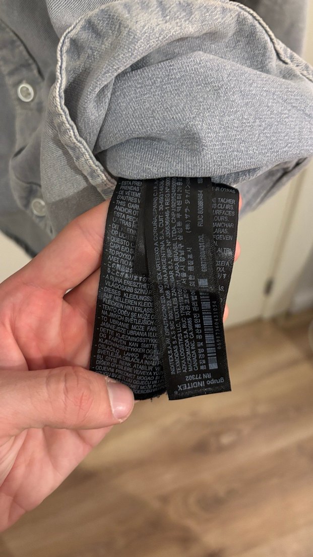 Zara Gri Denim Düğmeli Erkek Gömlek - Görsel 4