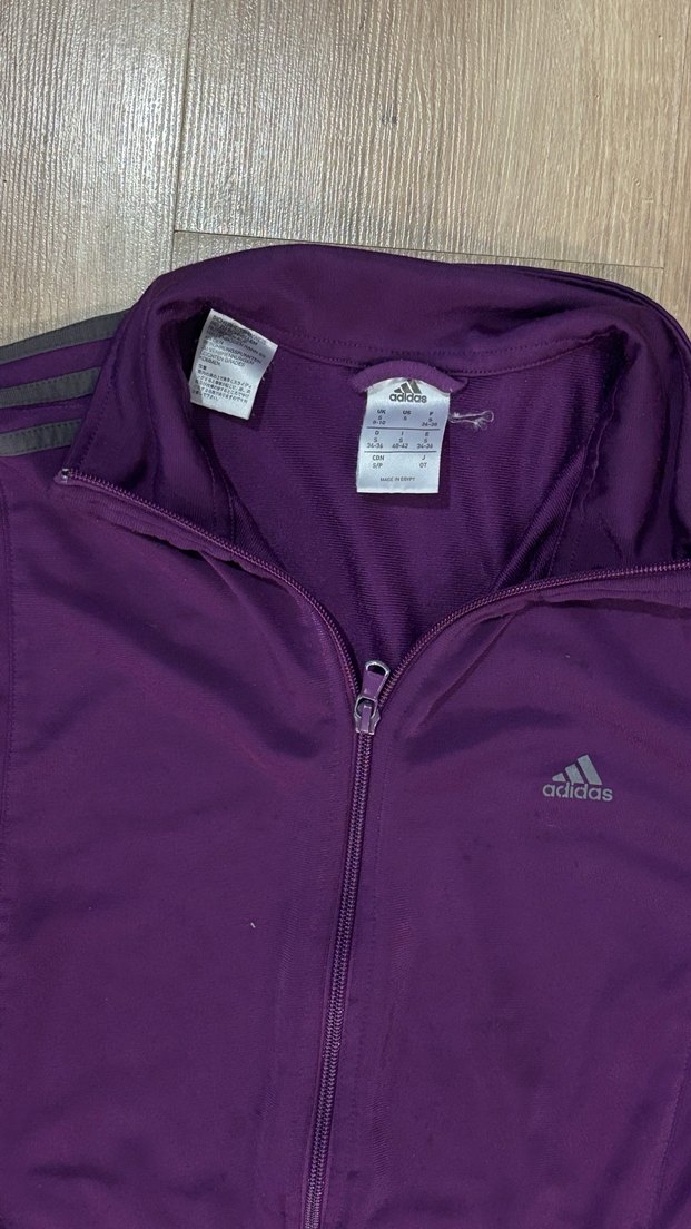 Orijinal Adidas Mor Fermuarlı Uzun Kollu Kadın Ceket - Görsel 4