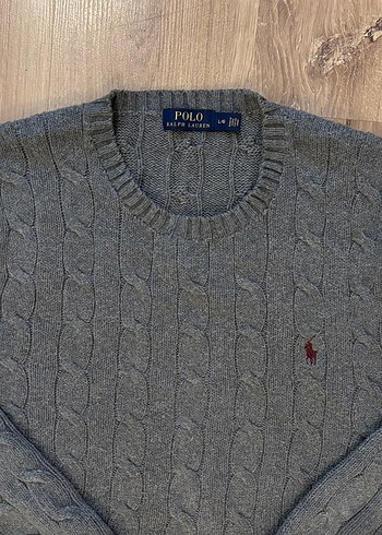 Orijinal Polo Ralph Lauren Gri Polo Erkek Triko Kaza - Görsel 2