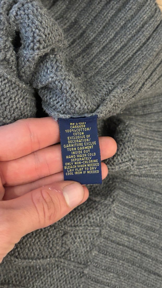 Orijinal Polo Ralph Lauren Gri Polo Erkek Triko Kaza - Görsel 4